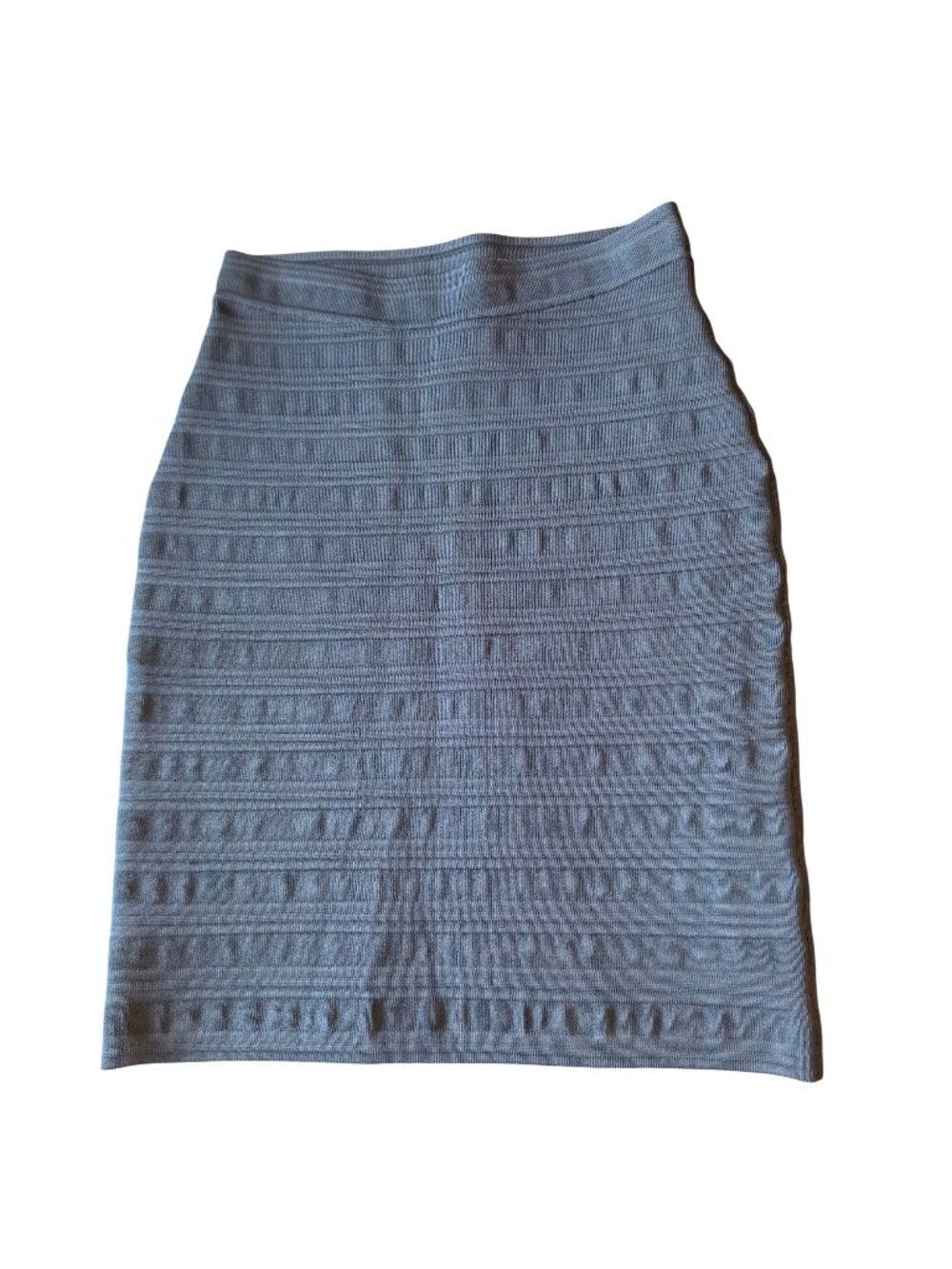 Yigal Azrouel Bandage Knit Pencil Skirt M Gray Textured Bodycon Designer NYC